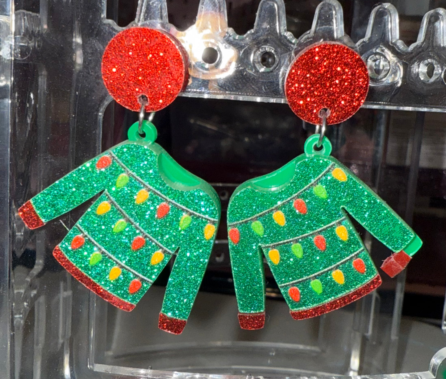 Christmas Light Sweater Dangle Earrings