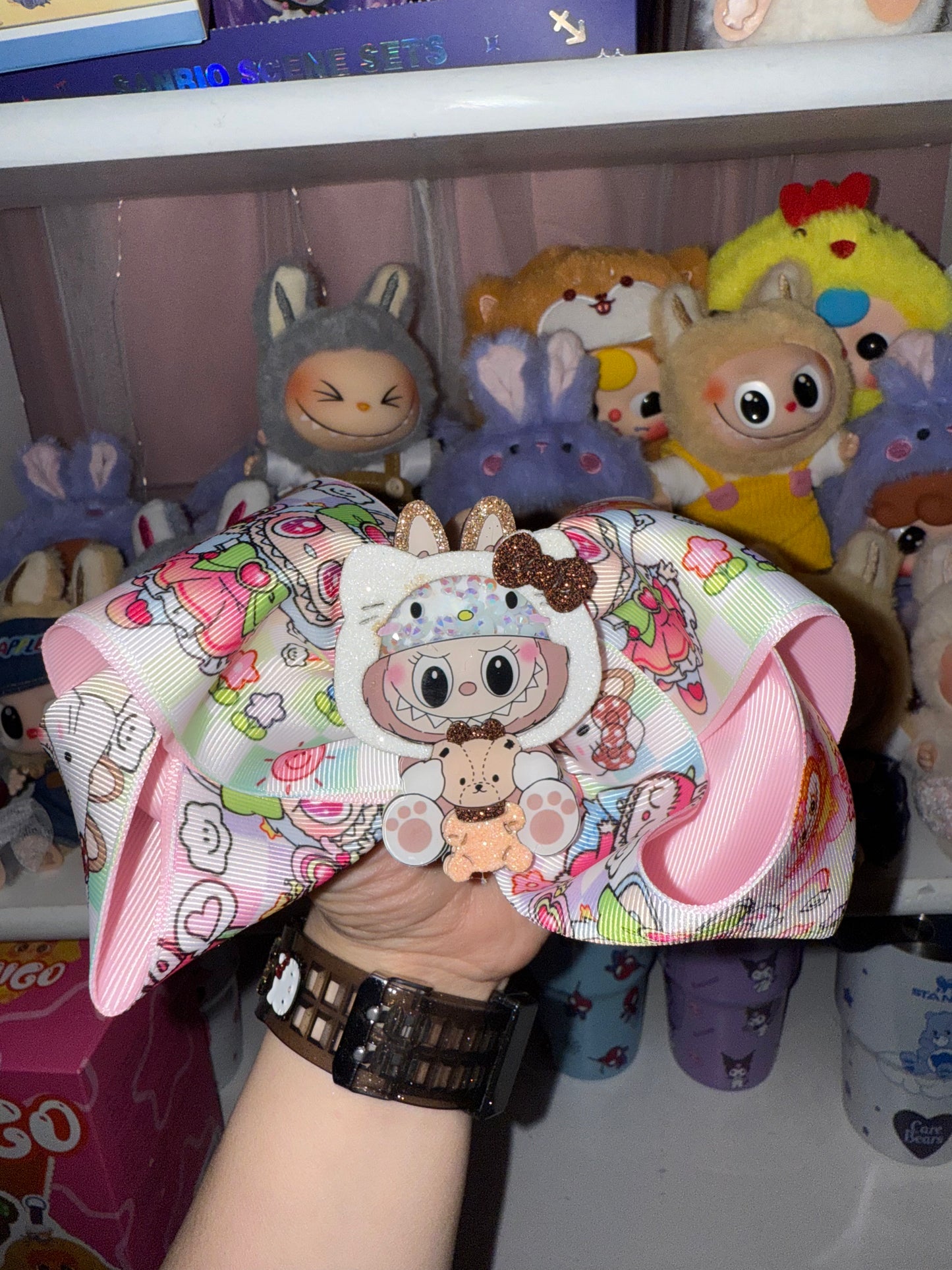 Labubu In Kitty Costume Botique Bow
