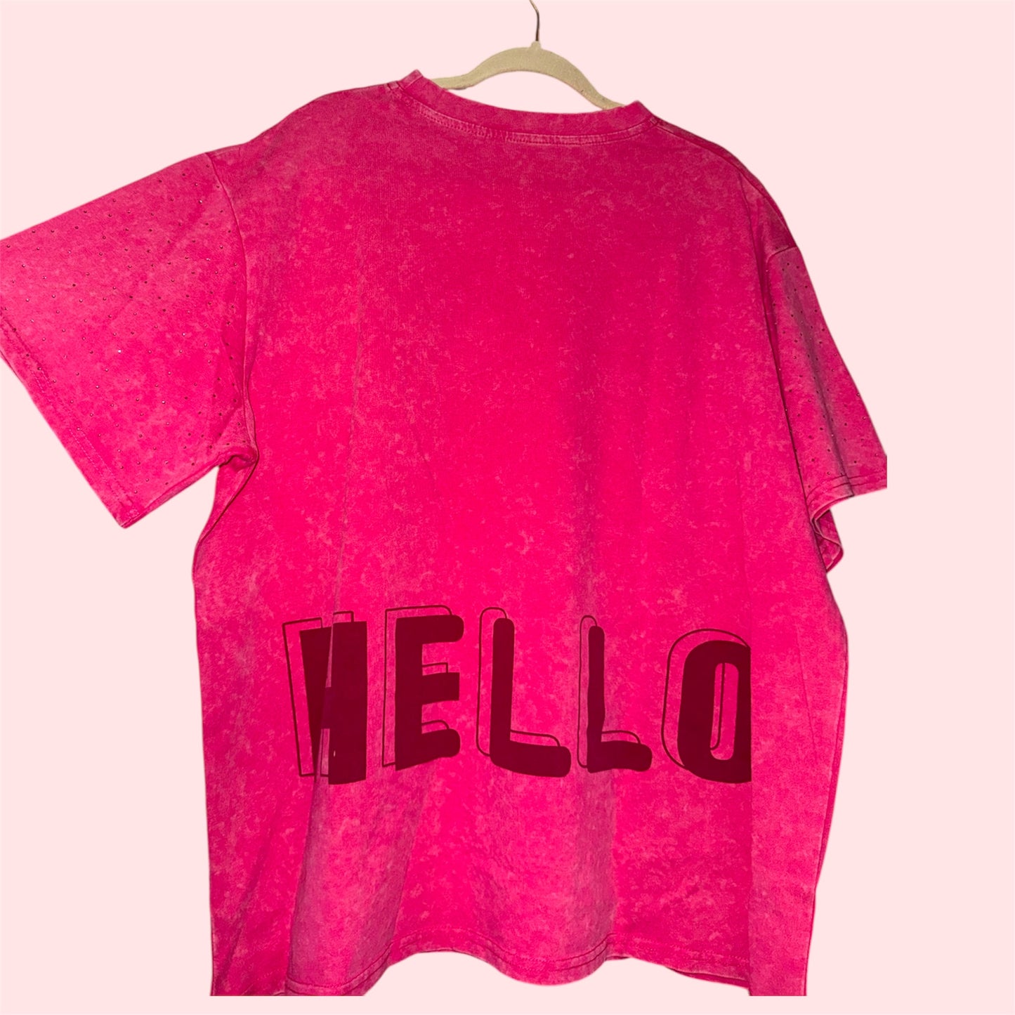 Hot Pink Acid Wash Tee