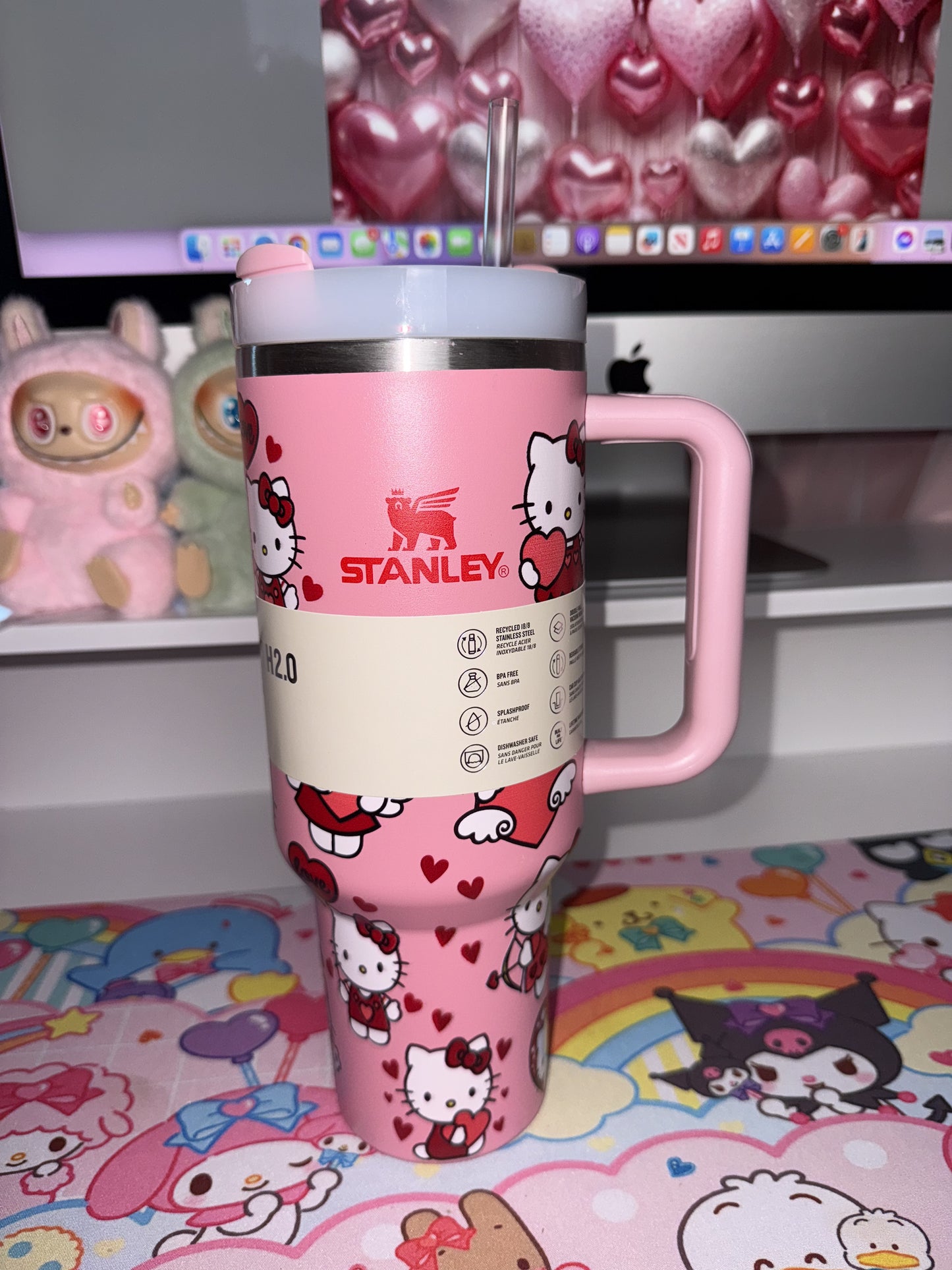 Kitty Hearts Tumbler 40oz