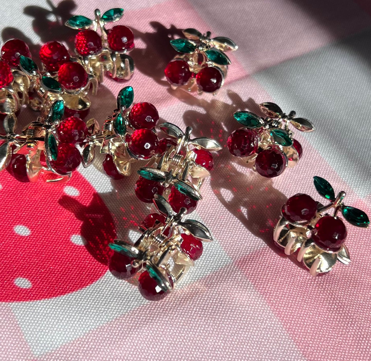 Cherry Earrings & Mini Clips