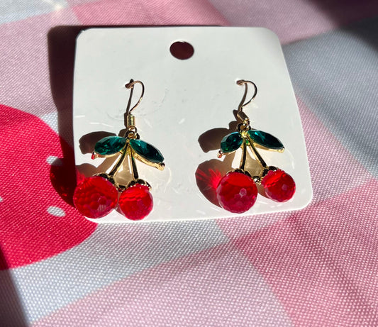 Cherry Earrings & Mini Clips