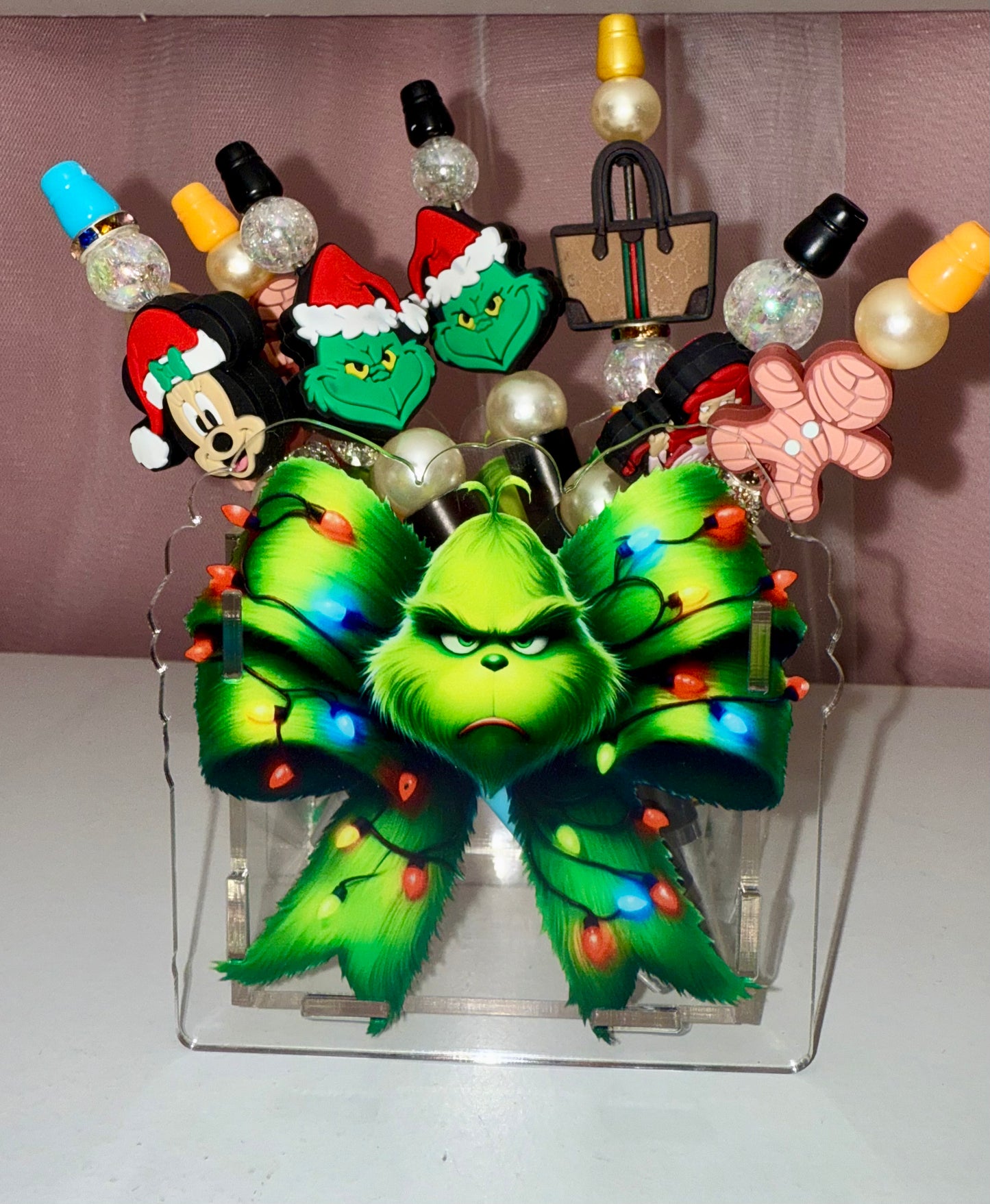 Festive Mr. Mean One Grinch Pencil Holder
