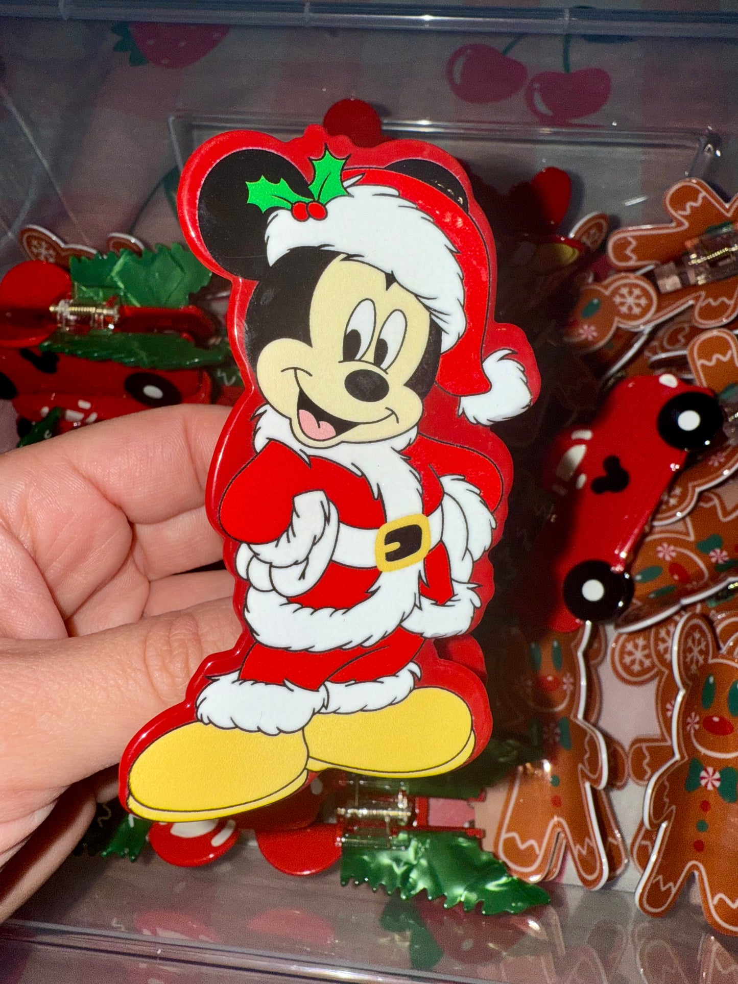 Santa Mickey Claw Clip