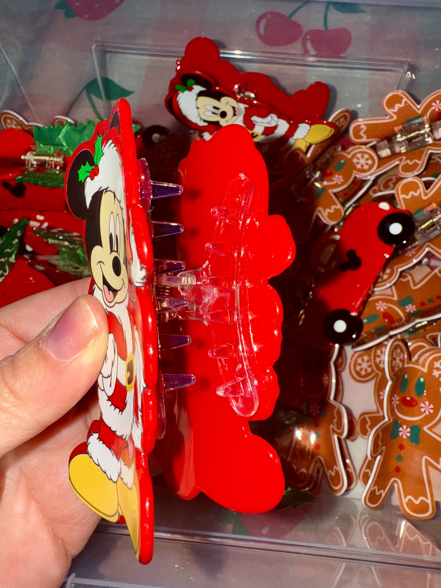 Santa Mickey Claw Clip