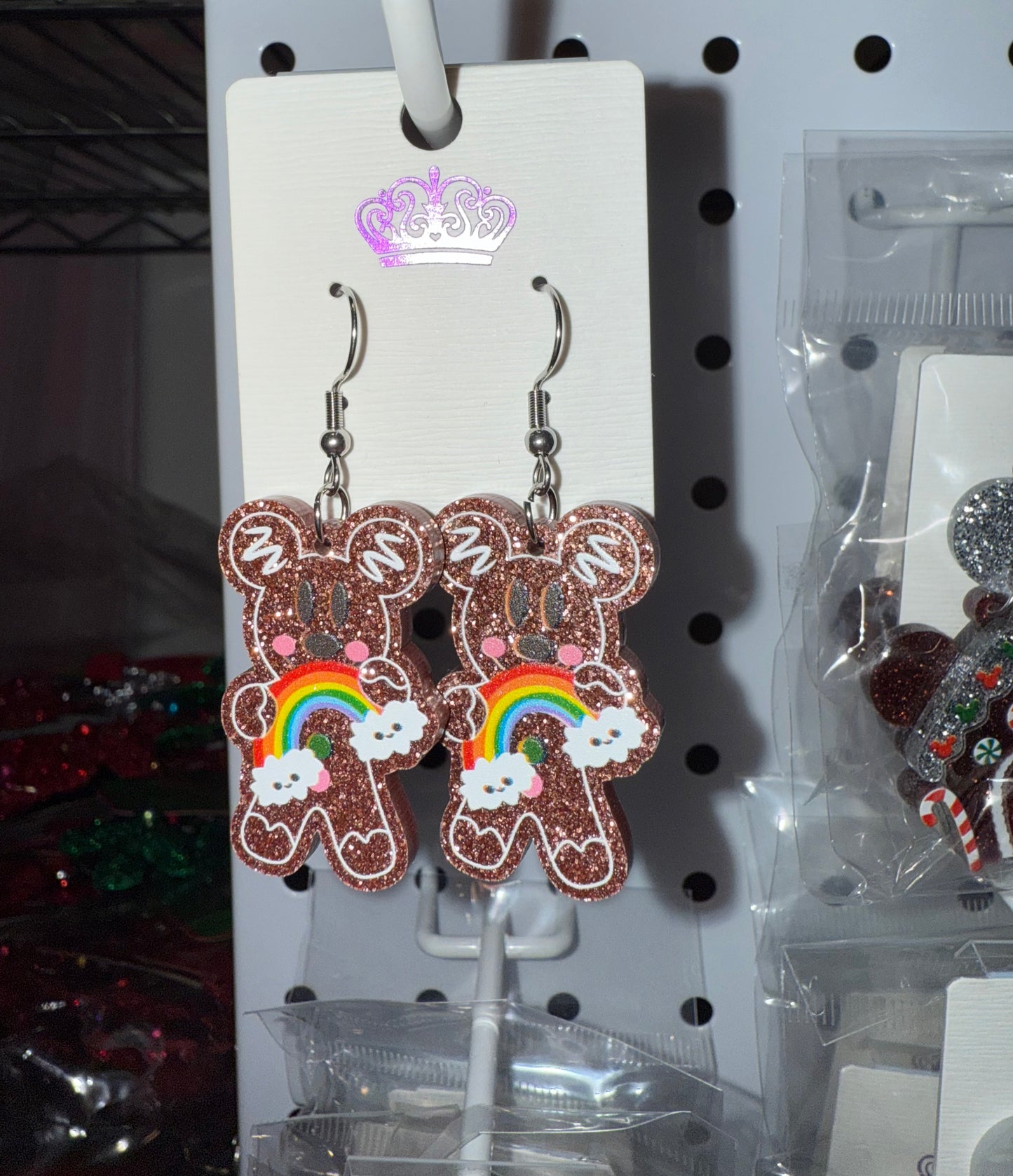 Mickey Gingerbread Rainbow Earrings 🌈