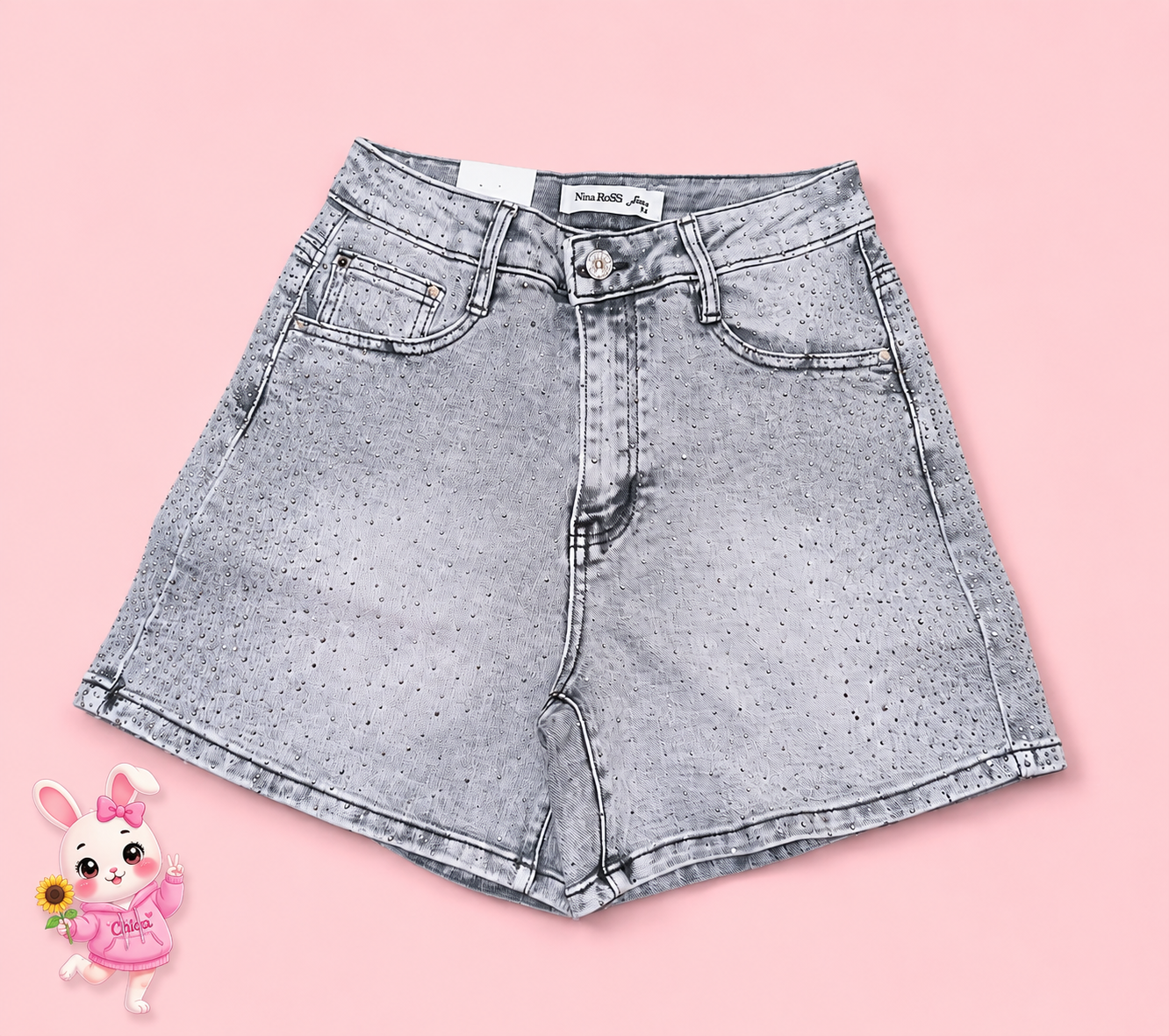 Denim Sparkle Shorts✨