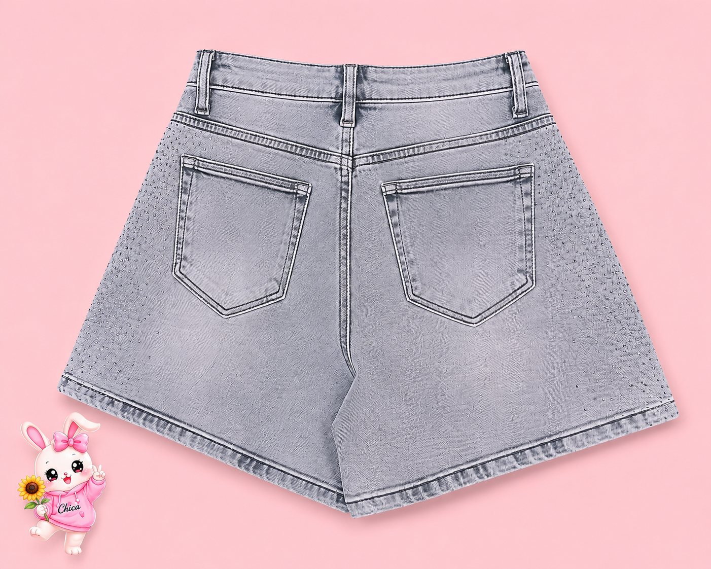 Denim Sparkle Shorts✨