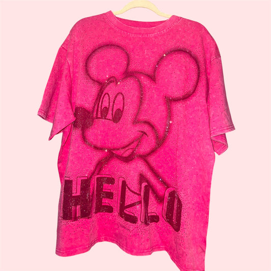 Hot Pink Acid Wash Tee