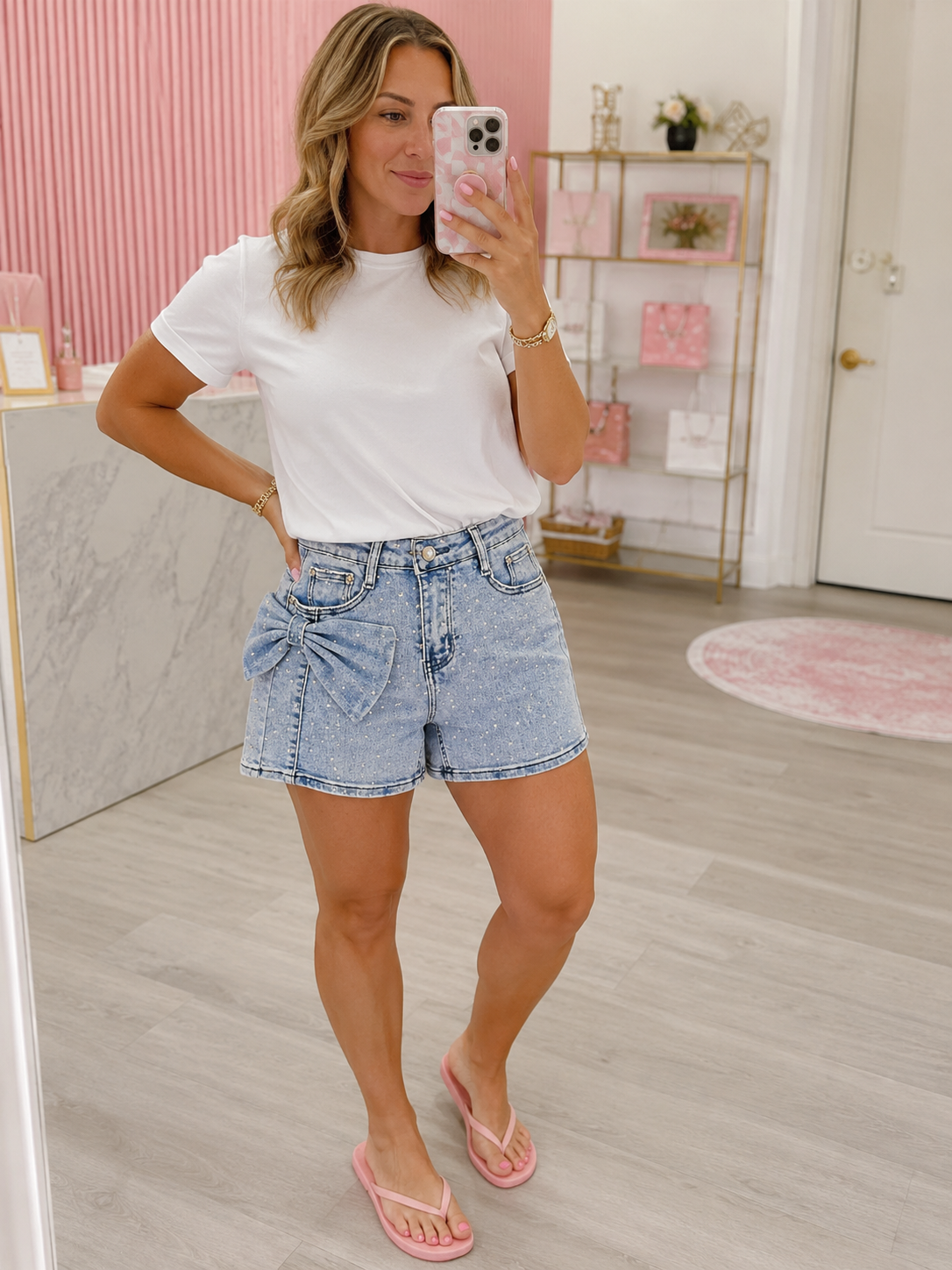 Bow Babe Denim Shorts