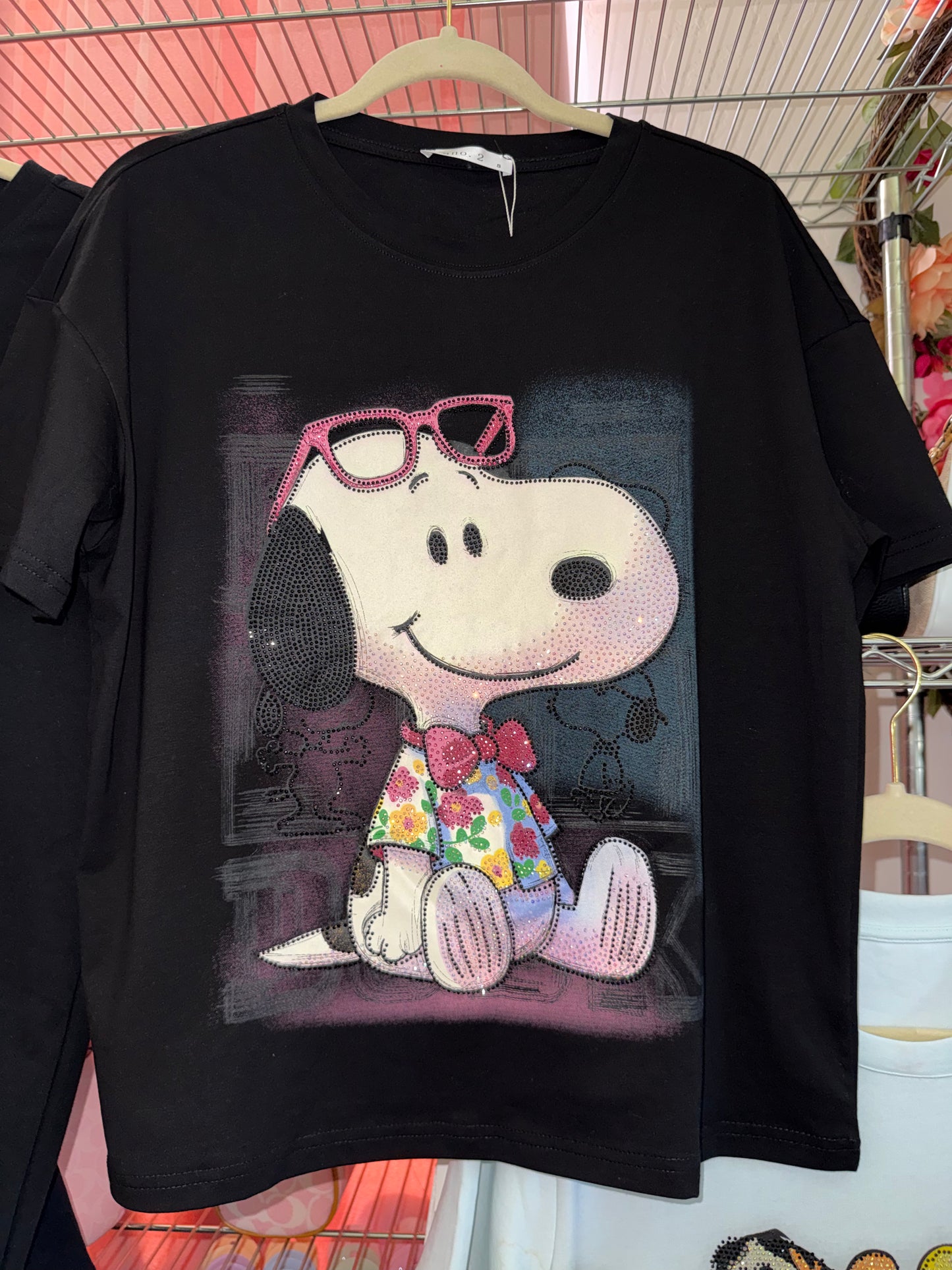 Floral Pup Bling Tee 🌸✨