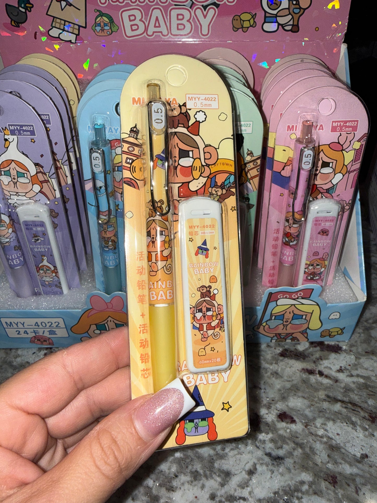 ✏️ Cute Crying Character Pencil Set