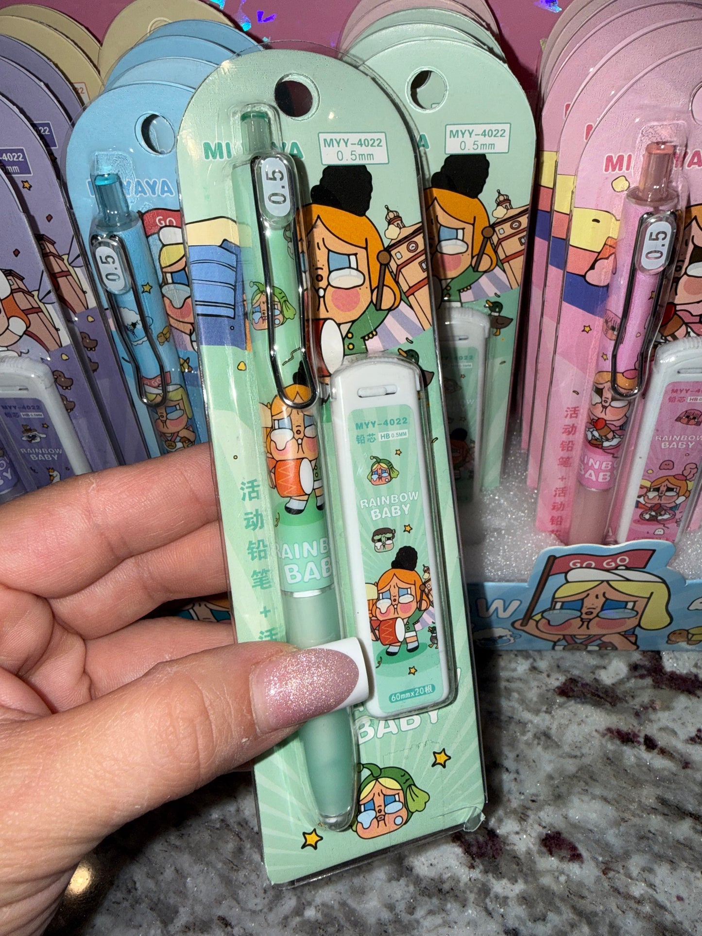 ✏️ Cute Crying Character Pencil Set