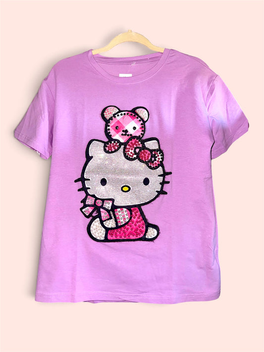 💜 Lavender Kawaii Bow Tee